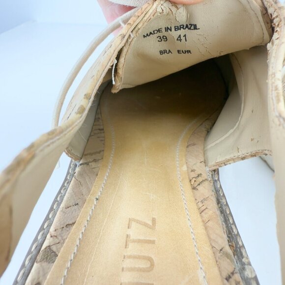 SCHUTZ Oxford Flatform Cut Out Cork Lightweight Contemporary Summer sz 41 - Picture 14 of 15